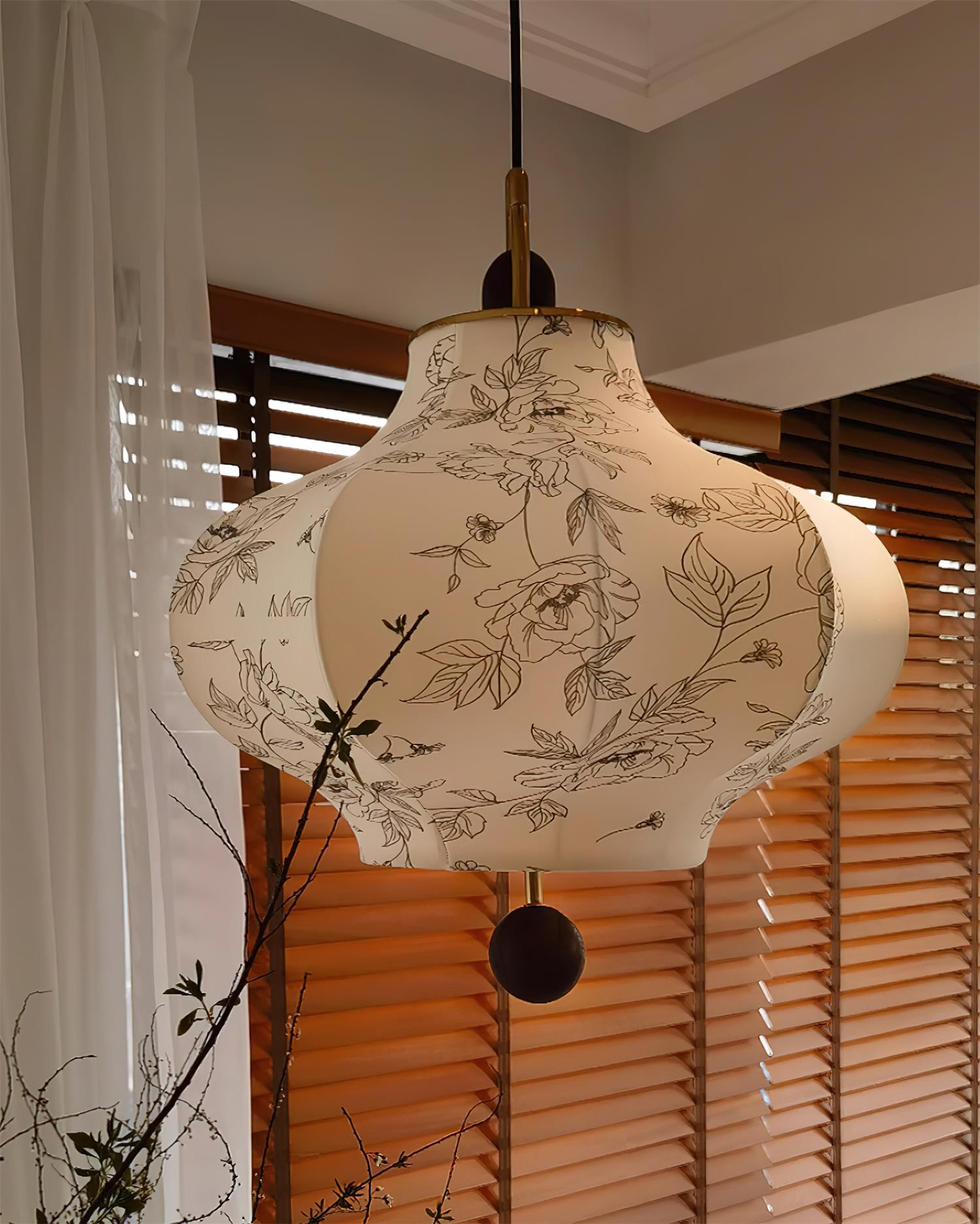 Soli Fabric Pendant Lamp - Modern Handwoven Hanging Light Fixture for Dining Room, Bedroom & Living Room Decor | Eco-Friendly Natural Material | Warm Ambient Lighting