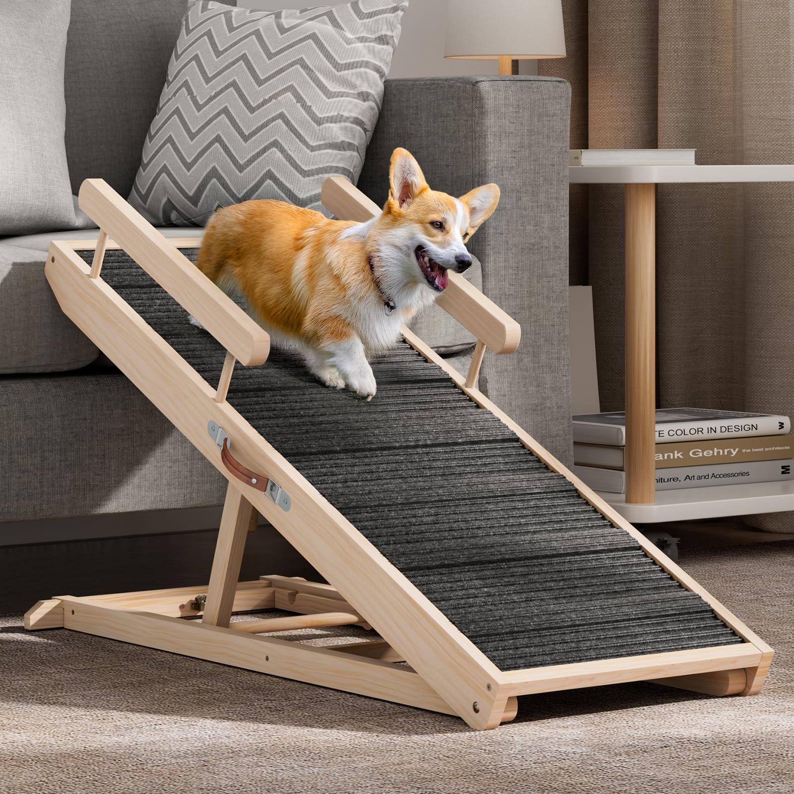 Folding Dog Ramp for Bed & Car - Adjustable 44.48