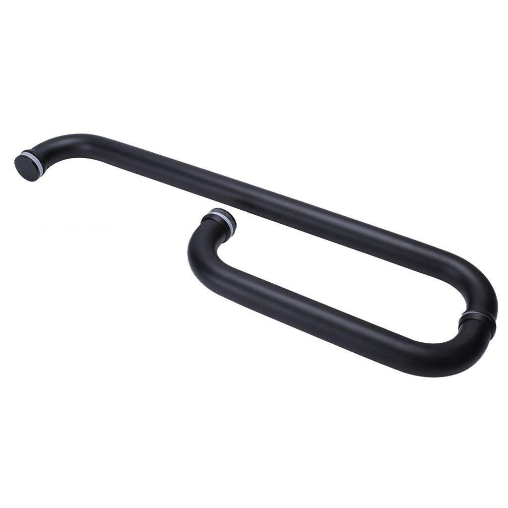 FMOGE 425mm Black Stainless Steel Glass Sliding Door Handle - Modern Cabinet & Closet Pull for Home & Office