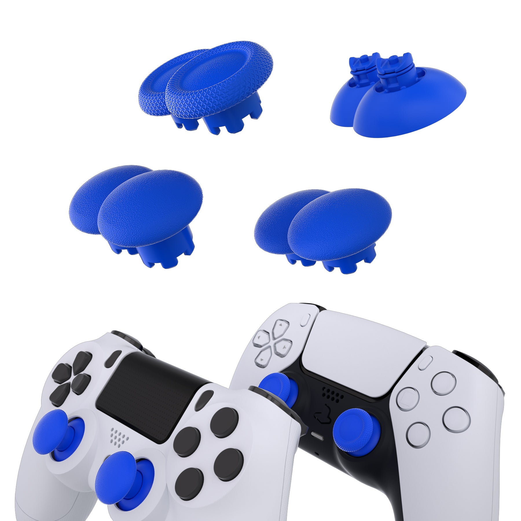 eXtremeRate EDGE Swappable Thumbsticks for PS5 Controller - Blue Custom Replacement Analog Joysticks for PS5/PS4 All Models (Universal Fit, Controller Not Included) | Perfect for Gaming, FPS, Racing & Custom Controller Mods