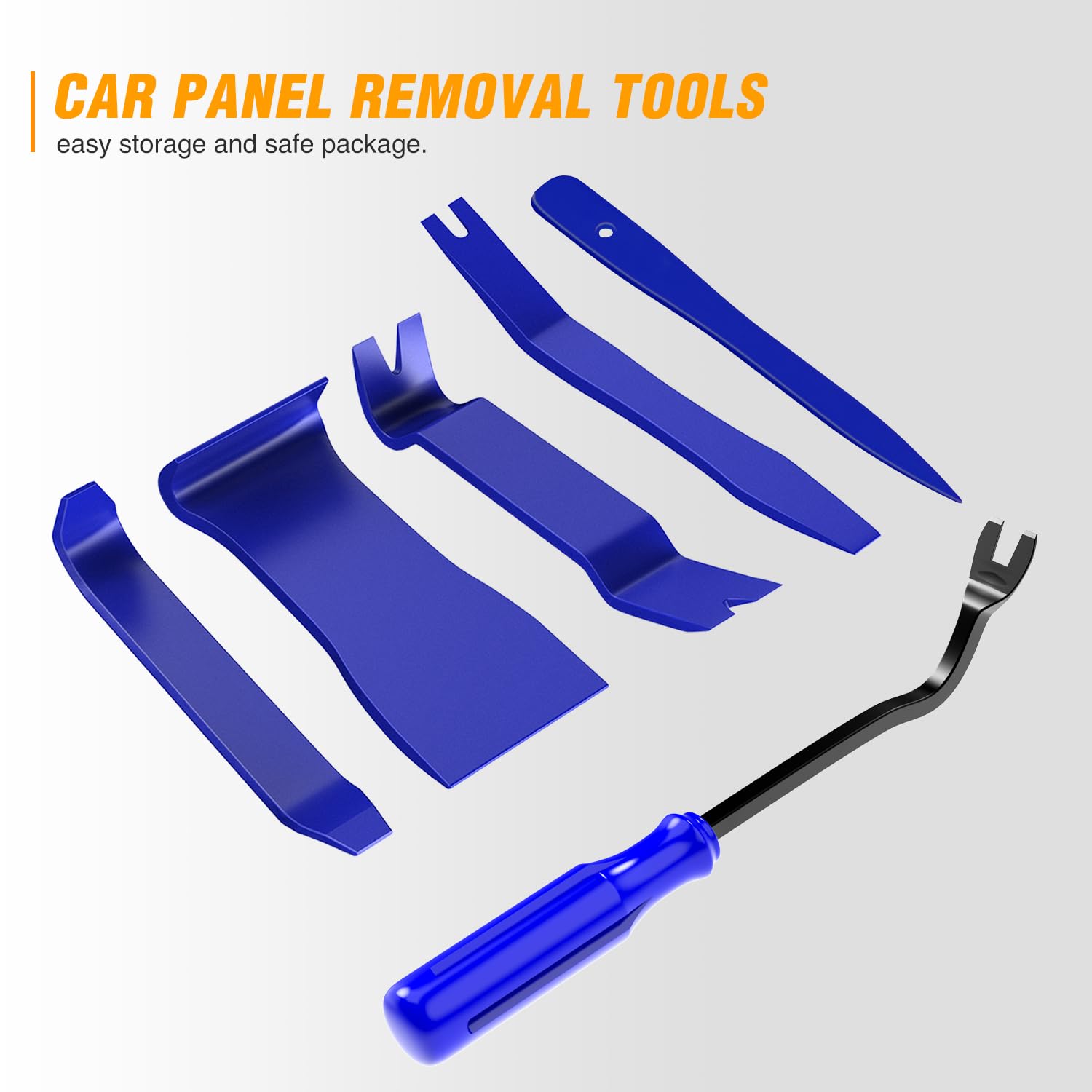 GOOACC 6PCS Auto Trim Removal Tool Kit - No Scratch Car Audio Dash & Window Molding Fastener Remover Set (Blue) | Perfect for Car Stereo Installation, Interior Detailing & DIY Auto Repair