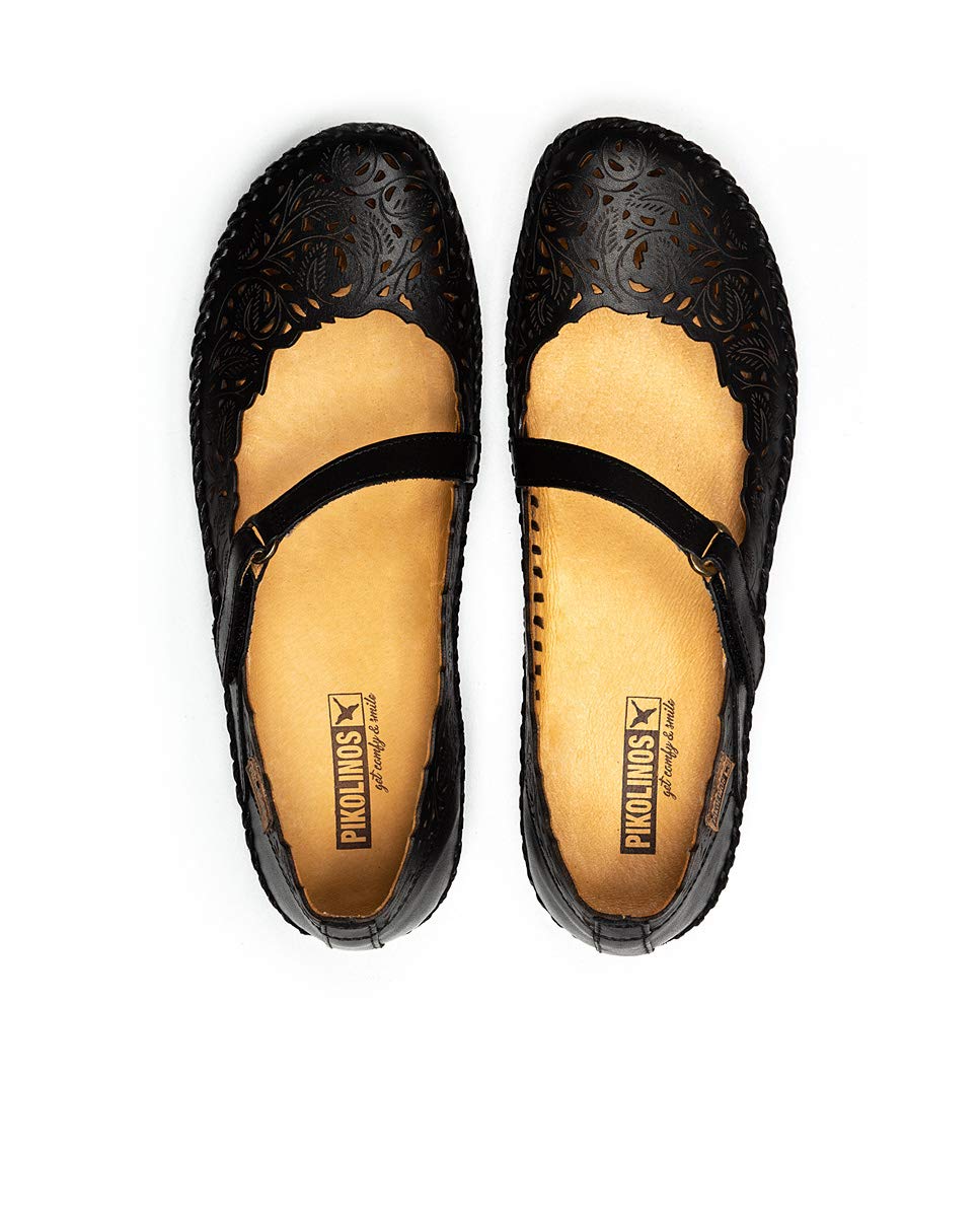 PIKOLINOS Women's Leather Ballerina Flats - Comfortable P. Vallarta Style Ballet Shoes for Work, Travel & Casual Wear