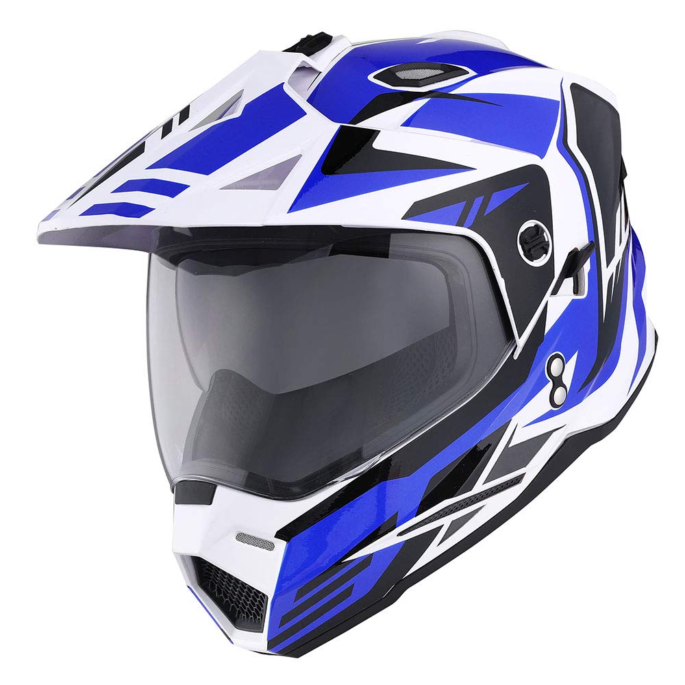 1Storm HF802 Dual Sport Motorcycle Helmet - DOT Certified Full Face Motocross Helmet with Dual Visor for Off-Road & Street Riding | Ideal for Adventure Touring, Dirt Biking & Commuting