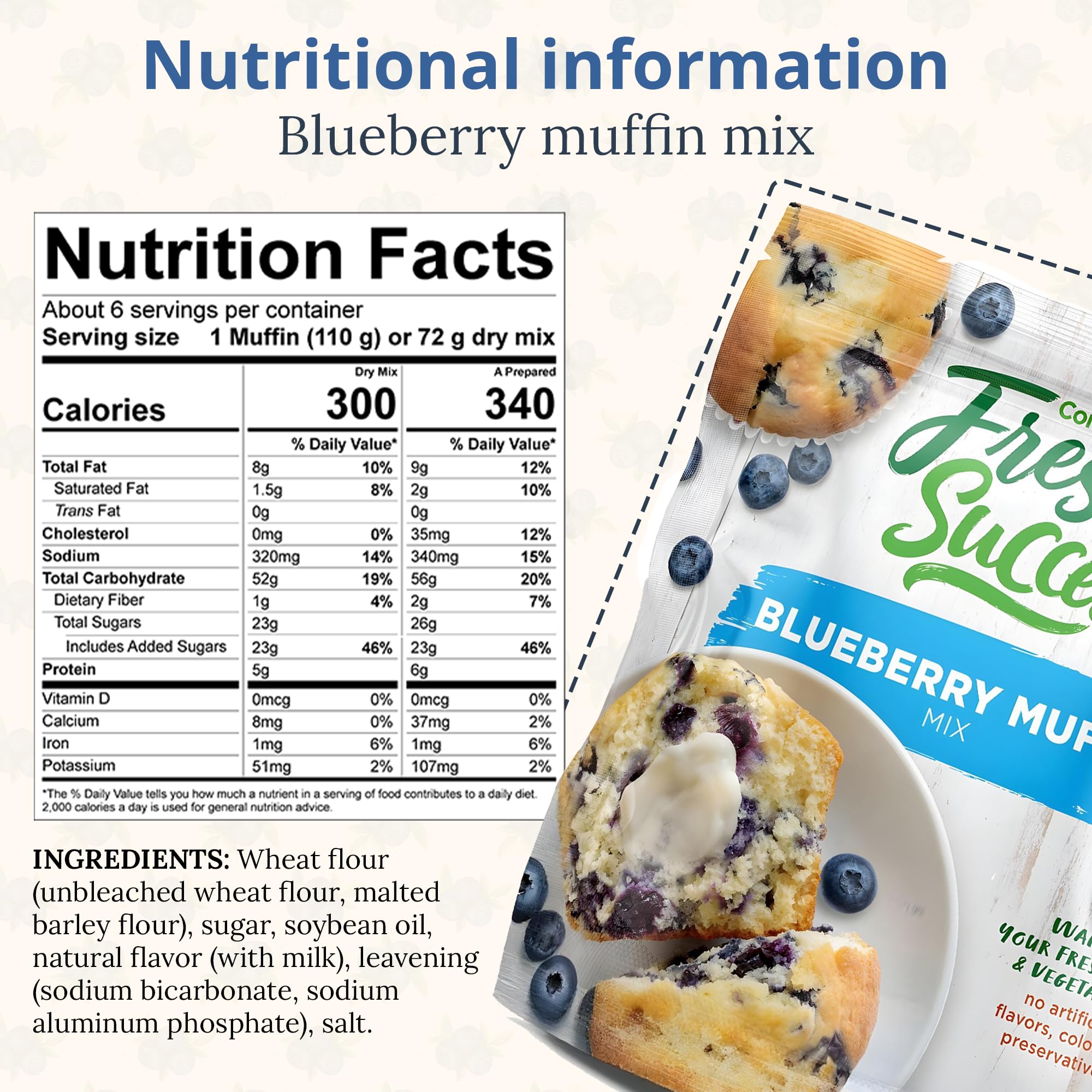 Concord Foods Blueberry Muffin Mix - Easy Homemade Baking Mix with Natural Flavors, No Preservatives (15oz, Pack of 2) | Perfect for Breakfast, Brunch, Snacks & Holiday Baking | Great for Family Gatherings, Kids' Lunchboxes & Coffee Time Treats