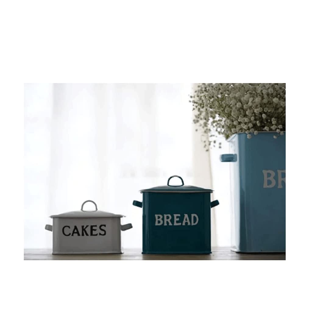 Vintage Metal Bread Box with Lid - Large Capacity Retro Kitchen Bread Storage Bin (21x9cm) - Perfect for Countertop Bread, Pastries, and Baked Goods Organization
