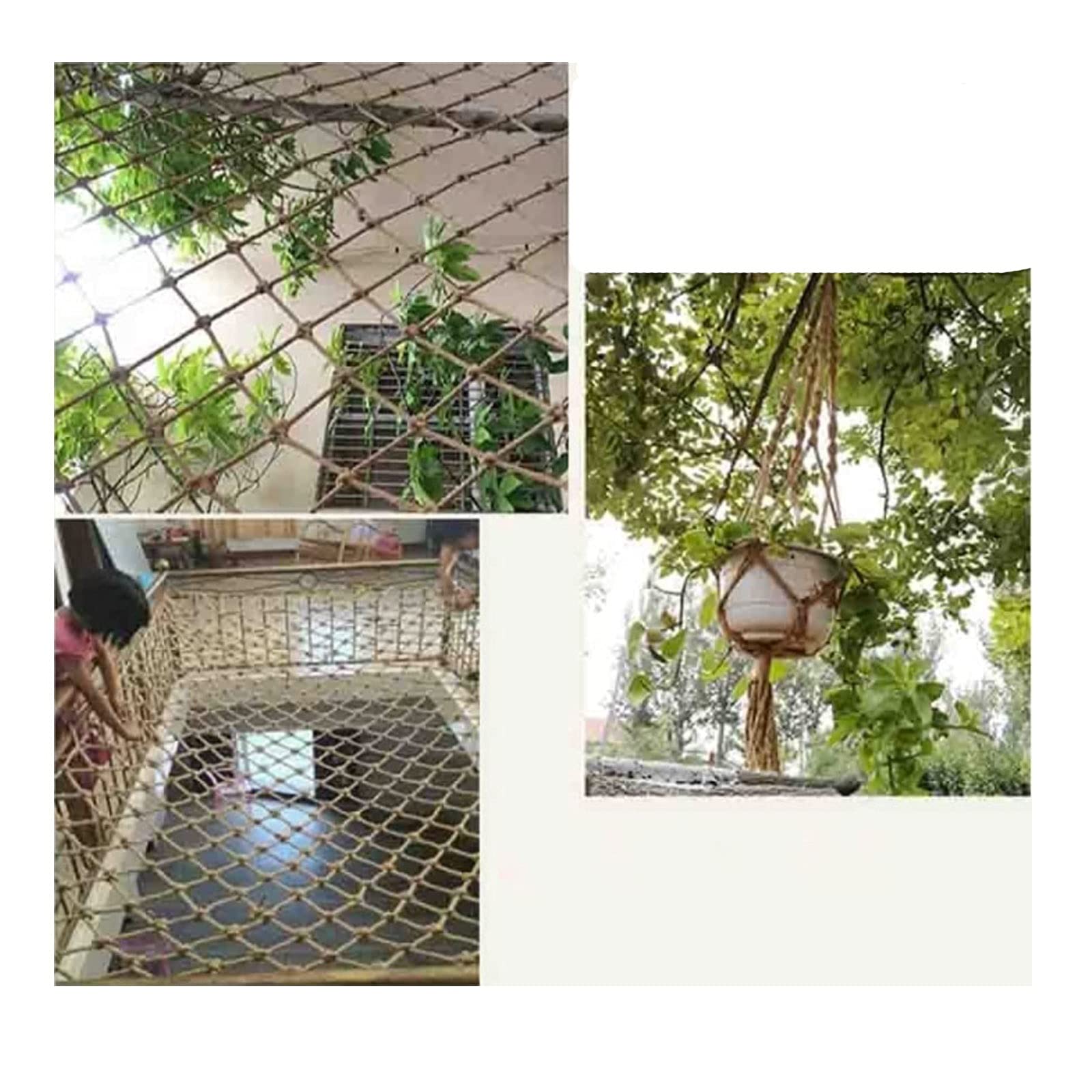 Heavy Duty Climbing Cargo Net - 1x6m (3x20ft) Treehouse Rope Ladder, Kids Playground Safety Net, Plant & Pet Protective Grid - Perfect for Backyard Play Areas, Jungle Gyms, and Garden Protection