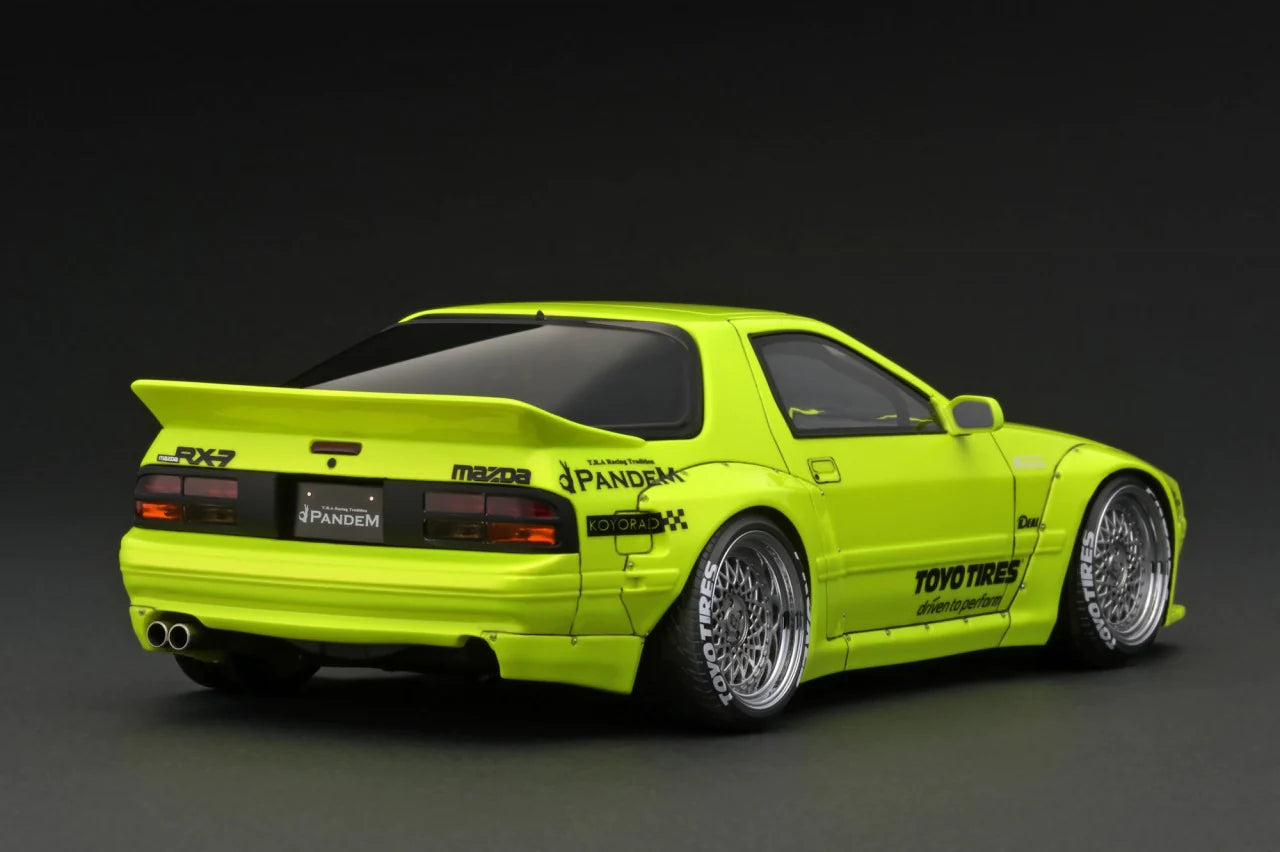 1:18 Scale Mazda RX-7 FC3S Pandem Widebody Diecast Model Car - Yellow Limited Edition - Perfect for Car Collectors & JDM Enthusiasts - Display Case & Gift Box Included