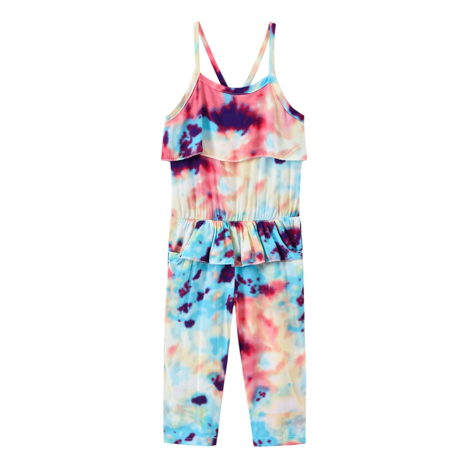 Toddler Baby Girls Summer Jumpsuit - Cute Print Straps Romper Outfit for Beach & Playtime | Soft Cotton Casual Overalls for Girls 1-3 Years