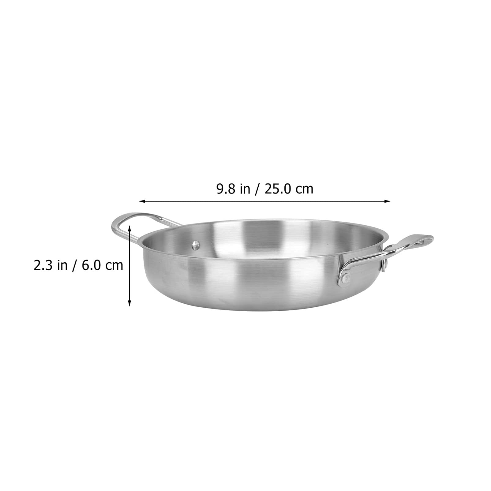 **Cabilock 1-Piece Binaural Instant Noodle Pot - Korean Cooking Noodle Pot, Pasta Pot, Metal Stock Pot with Lid - Oven Safe, Flat Frying Pan, Two Handles - Stainless Steel Soup Pot & Hot Pot for Home & Camping Cooking**
