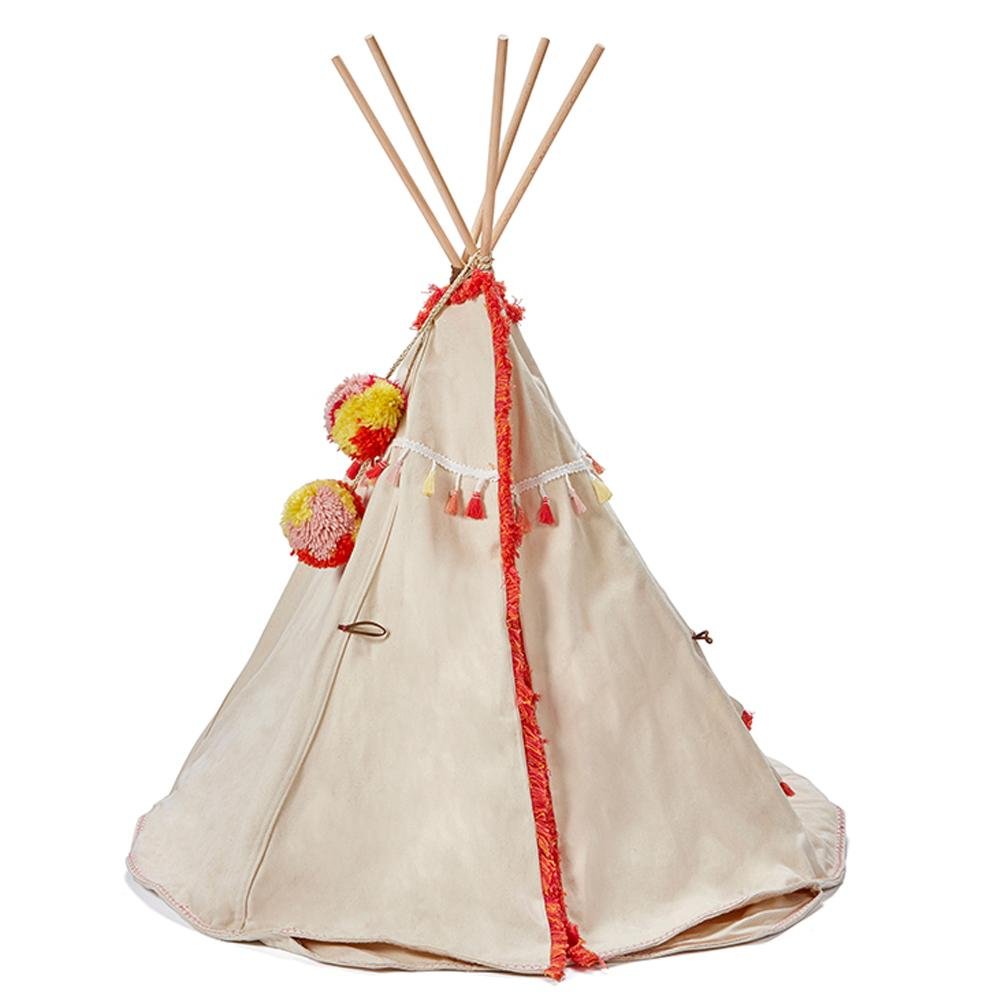 Coral Doll Teepee Tent for Kids - Playhouse for Indoor & Outdoor Fun - Perfect for Imaginative Play, Sleepovers, and Nursery Decor