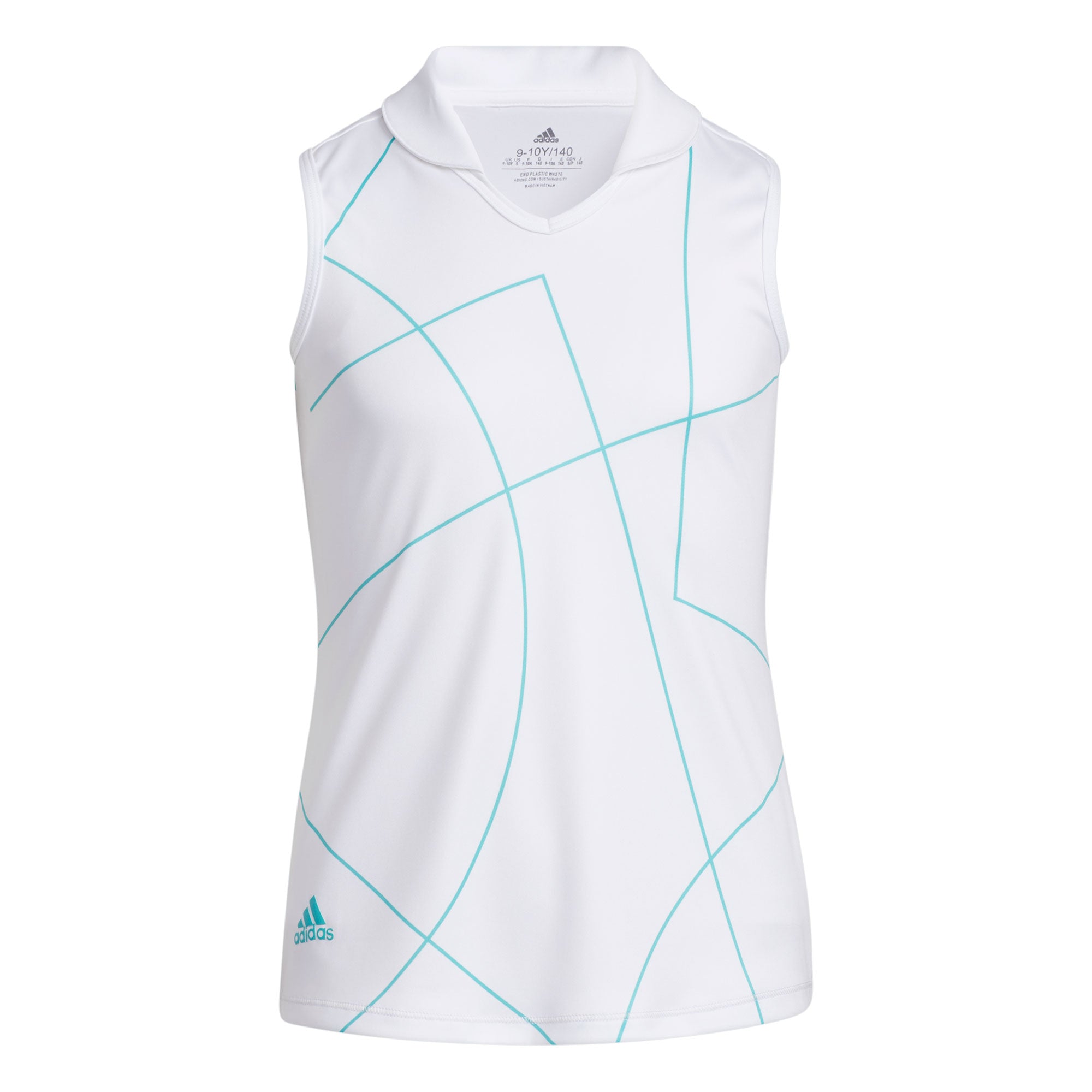 Adidas Semi Mint Rush Women's Sleeveless Golf Polo Shirt - Breathable Moisture-Wicking Performance Top for Golf, Tennis & Outdoor Sports
