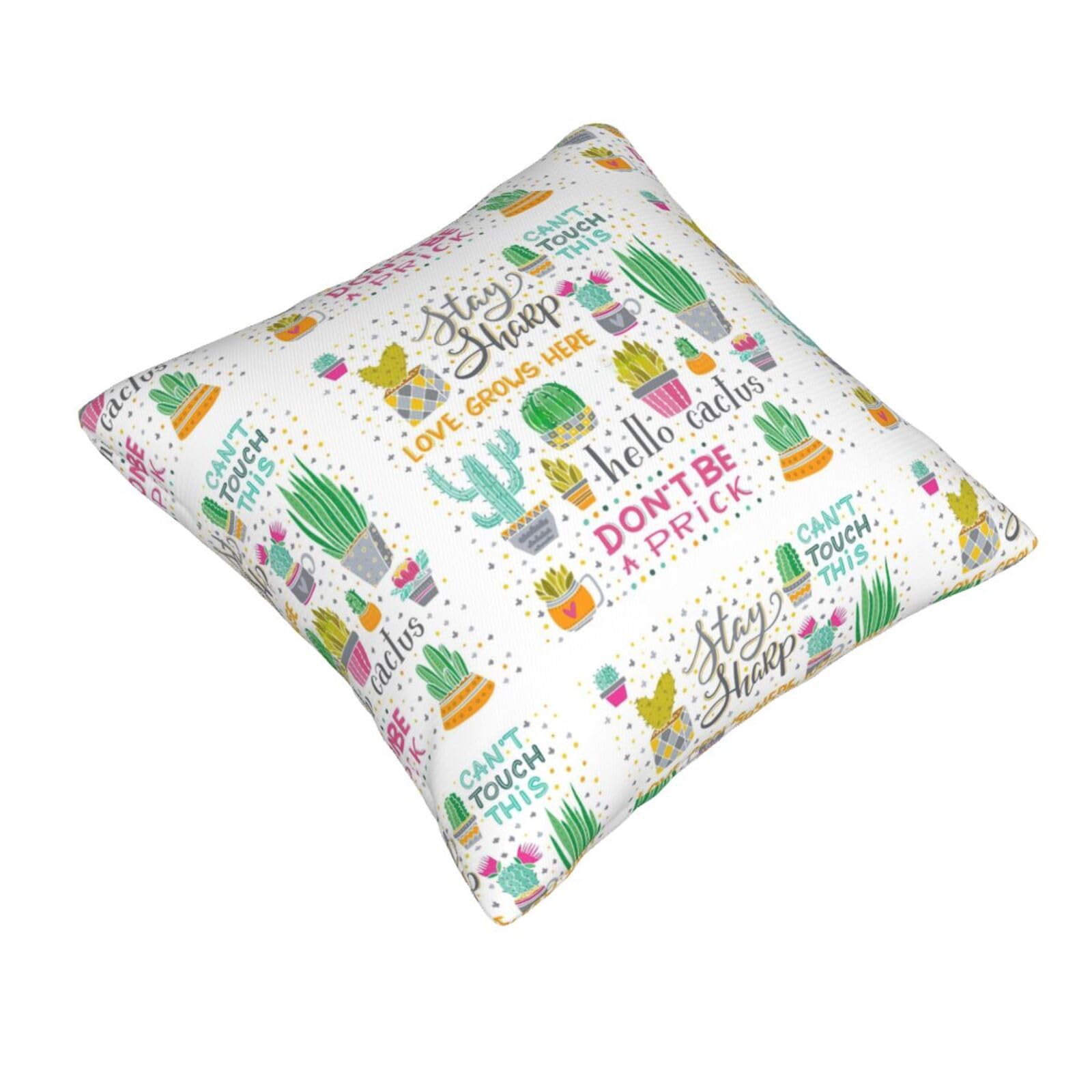 SSGVLPTO Succulent Cactus Printed All-Season Cushion Cover - Decorative Pillow Case for Bedroom, Sofa, Car Seat & Farmhouse Decor | Perfect for Home, Office & Outdoor Use