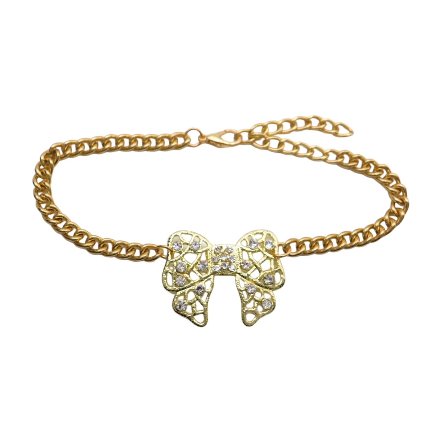 Women's Western Boot Chain Bracelet - Gold Shoe Charm Anklet with Bow Tie Ribbon for Cowgirl Fashion | Perfect for Country Concerts, Rodeos & Western Style Outfits