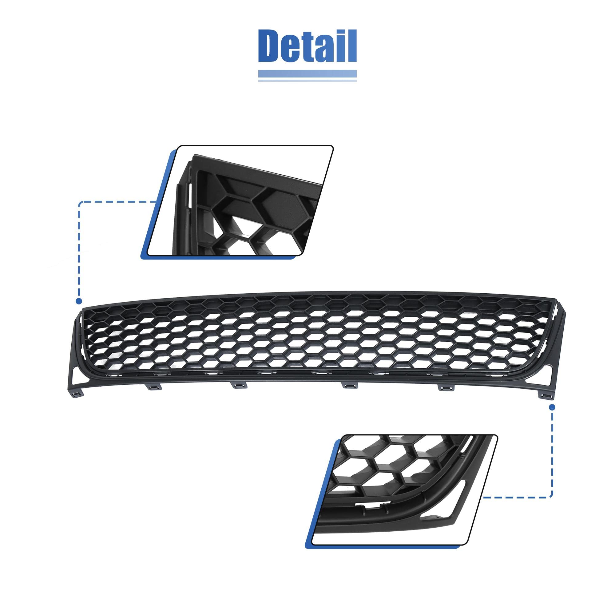 X AUTOHAUX 5K0853677C9B9 Front Bumper Grille Cover Replacement for Volkswagen Jetta Passat 2010-2014 - Durable Mesh Lower Grille Trim Frame - Perfect for Car Restoration & Custom Upgrades
