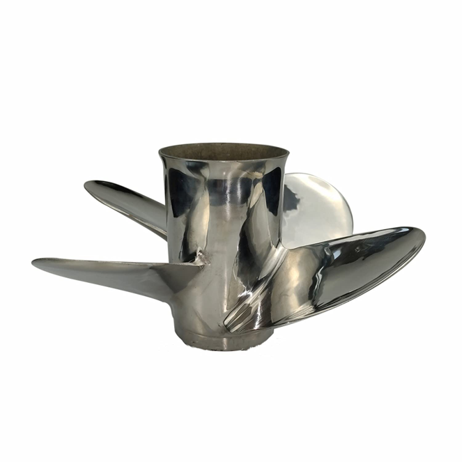 CAPTAIN Propeller 11.6x12 - Stainless Steel 4-Blade Boat Propeller for Mercury Outboard Engines 25-75HP (13 Tooth Spline) - Perfect for Fishing, Boating & Water Sports