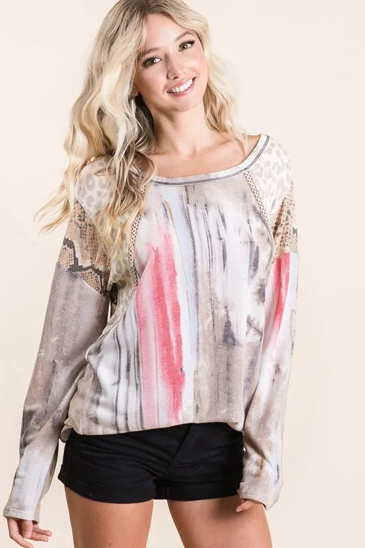 TAUPE/VINTAGE RED