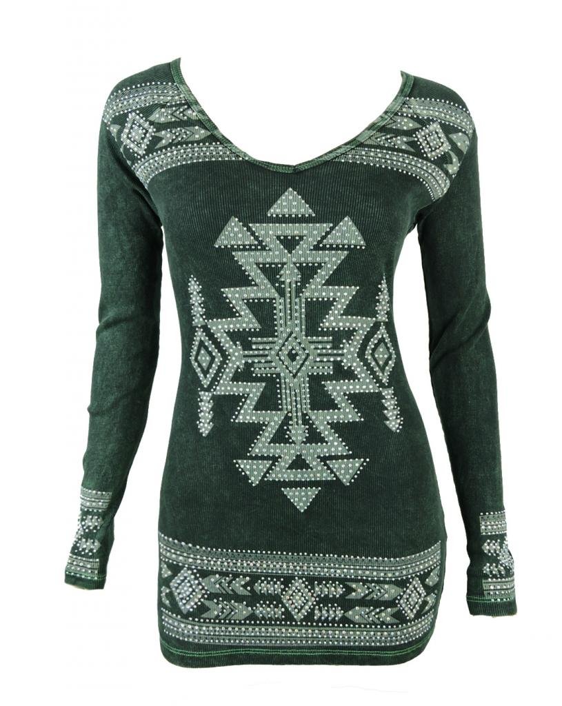 Vintage Floral Rhinestone Embellished Long Sleeve Women's Blouse - Perfect for Casual Outings, Date Nights & Office Wear