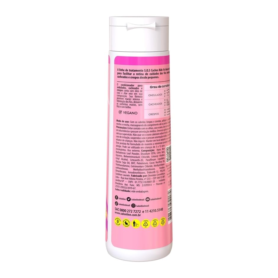 SOS Curls Kids Moisturizing Shampoo & Conditioner Set (2 x 10.14 Fl Oz) - Hydrating Hair Care for Curly Children - Perfect for Daily Bath Time & Gentle Cleansing