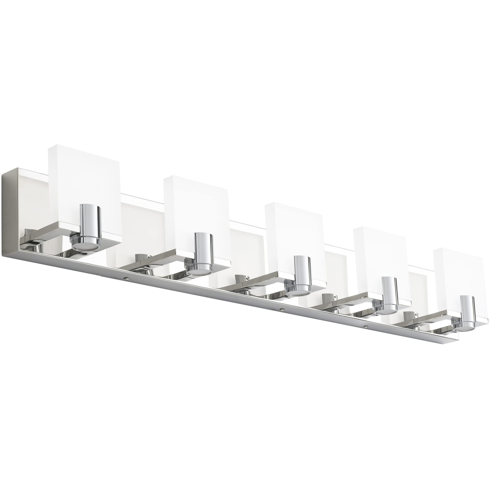 Modern LED Dimmable Bathroom Vanity Light - 5 Lights Chrome Fixture (Cool White 6000K) for Home Decor