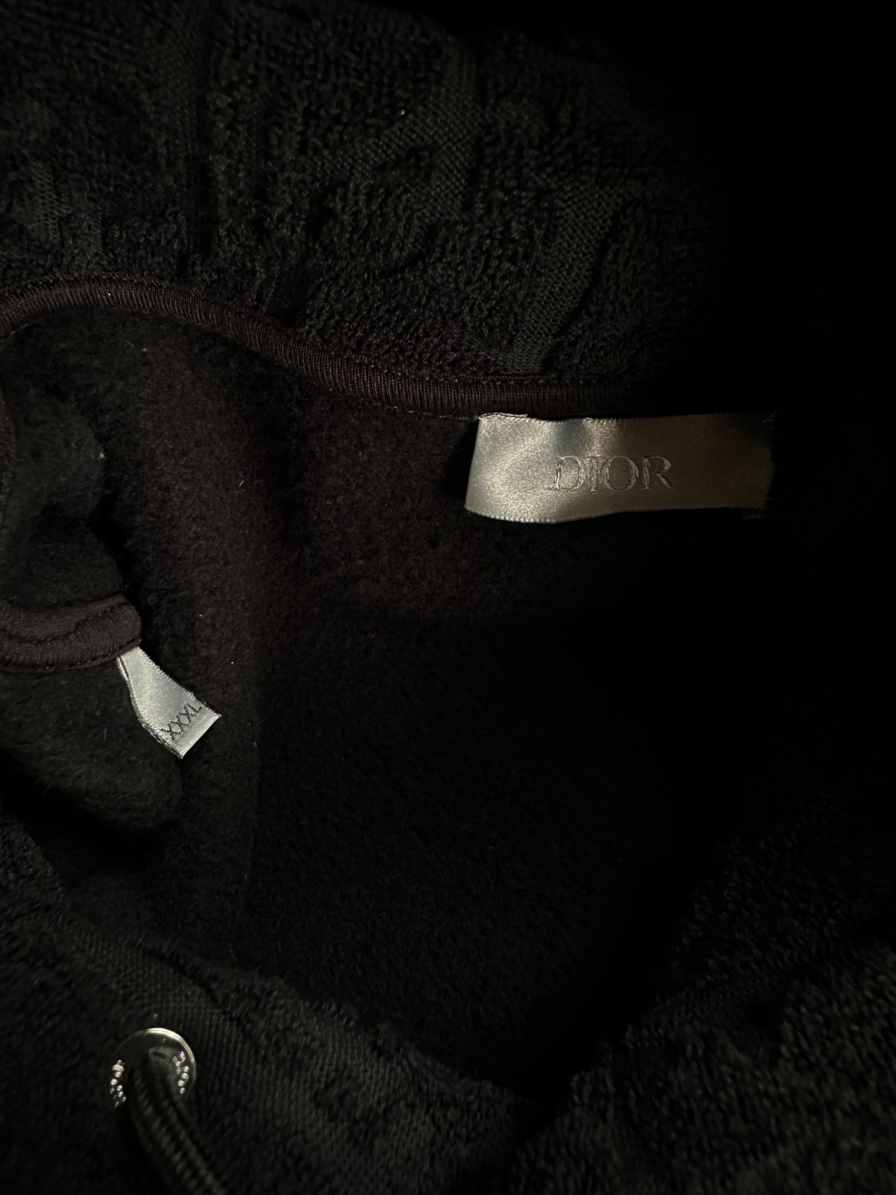 Dior Black Oblique Logo Hooded Towel Sweatshirt - Soft & Stylish Unisex Pullover for Spa, Beach & Lounge Wear