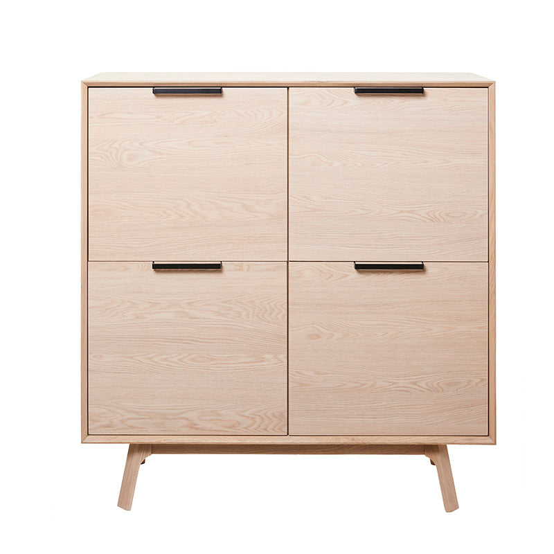 CAPRI Tall Sideboard 1.2M Natural Wood Buffet Cabinet - Modern Storage for Dining Room, Living Room & Entryway