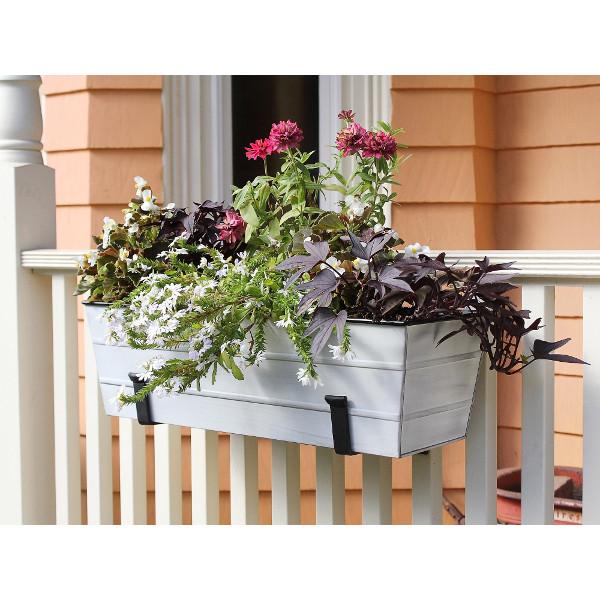 Decorative Flower Box with Wall Brackets - Hanging Planter for Indoor & Outdoor Garden Decor - Perfect for Windows, Balconies, and Patios