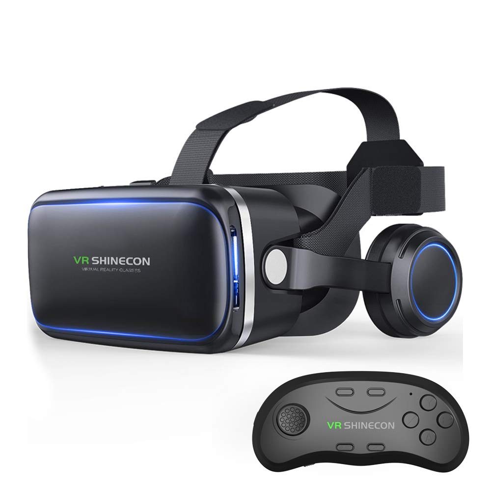 HD 3D VR Headset with Remote Controller - Virtual Reality Glasses for iPhone & Android (4.7-6 inch) - Immersive Gaming & 3D Movie Experience at Home