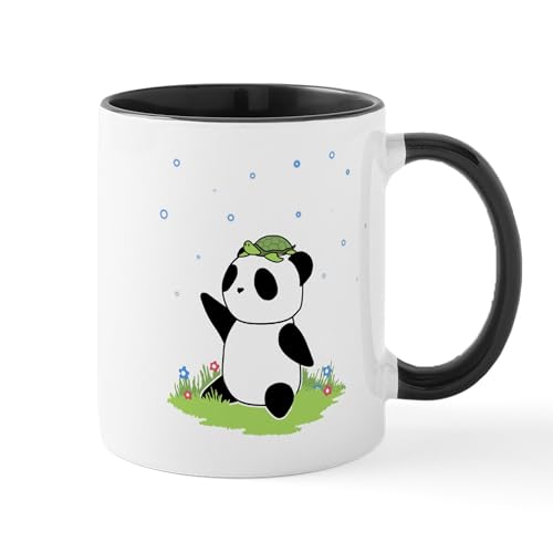 White/Black Inside - Turtle On A Panda Mug