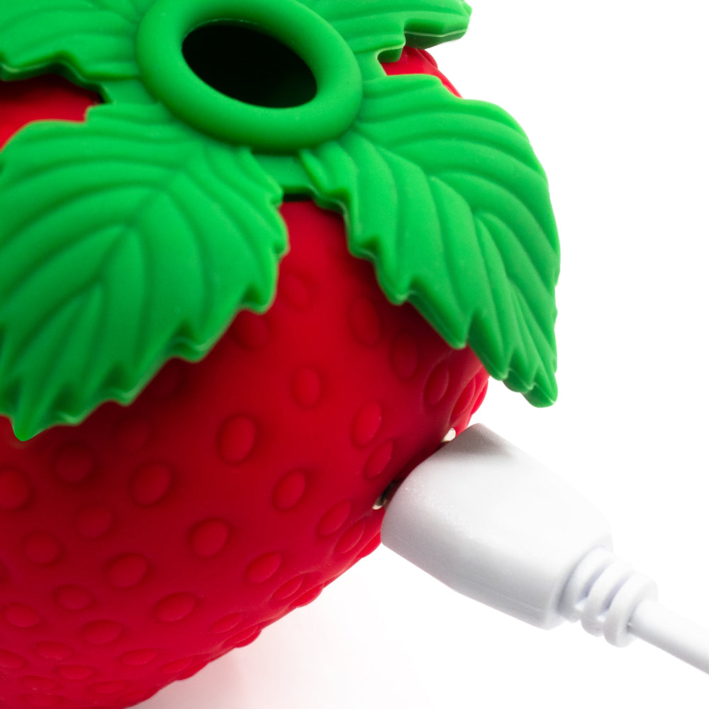 Emojibator Strawberry Emoji Clitoral Suction Vibrator - Rechargeable Personal Massager for Women, Waterproof & Quiet Adult Toy - Perfect for Solo Play & Couples Intimacy