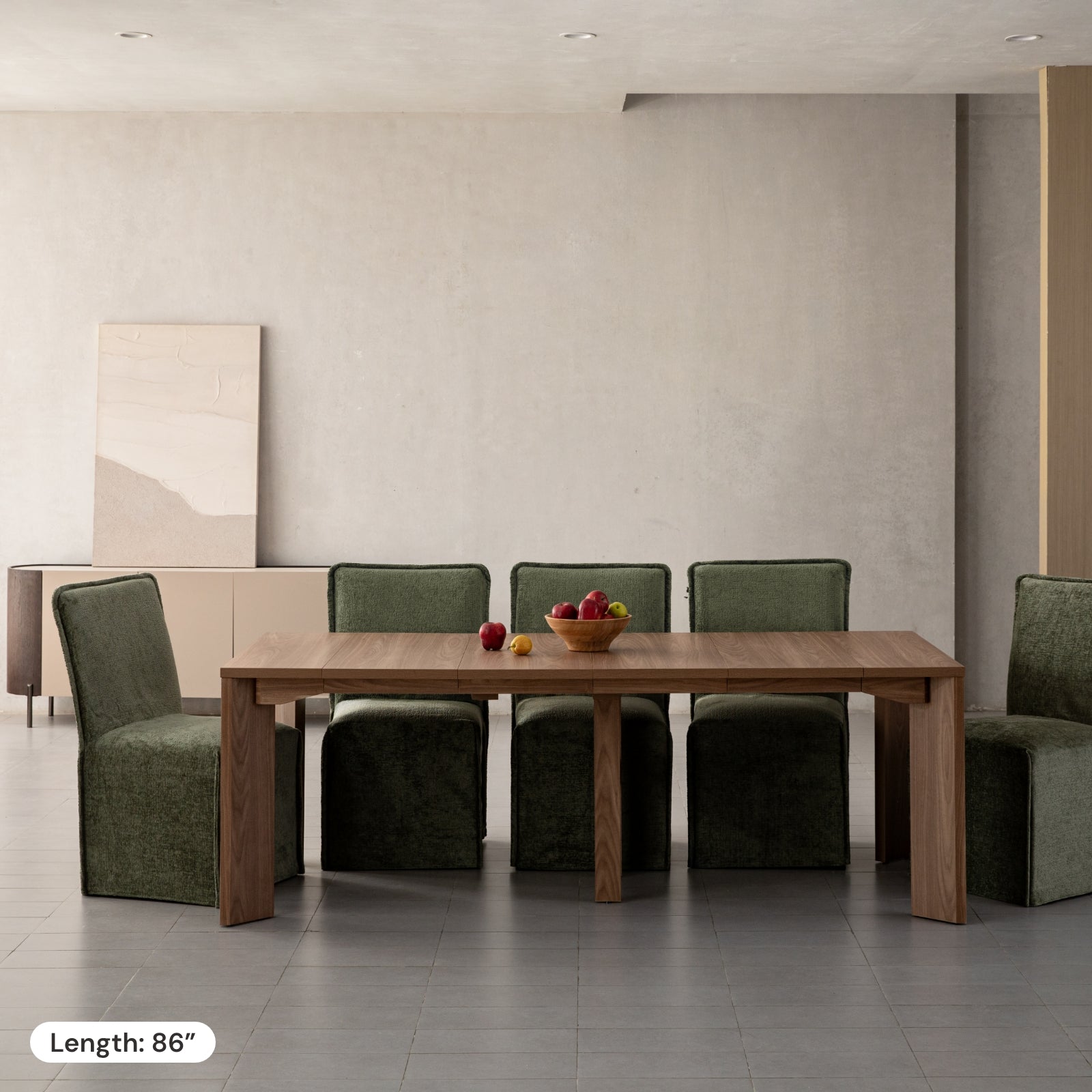 Extendable Flex Dining Table - Solid Walnut Wood Expandable Table for Small Spaces | Perfect for Apartments, Kitchens & Dining Rooms