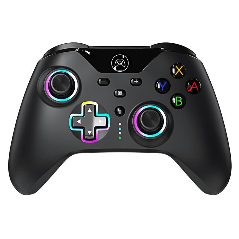 Wireless PS4 Controller with Spider Pattern Design - 1000mAh Rechargeable Battery, Adjustable RGB Lighting, Dual Shock Vibration, 6-Axis Gyro Sensor, Built-in Speaker & 3.5mm Audio Jack - Compatible with PlayStation 4/Pro/Slim and PC Gaming - Perfect for FPS, Racing, and Action Games