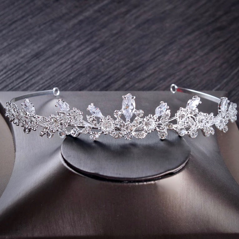 Elegant Candice Silver Cubic Zirconia Bridal Jewelry Set with Tiara - 3 Piece Wedding Accessories for Bride, Bridesmaids & Special Occasions