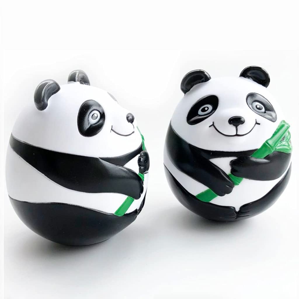 **Cute Panda Tumbler Toy - Tummy Time Toys for Babies 6-12 Months, Fun Developmental Play for Infants, Perfect Baby Shower & Birthday Gift, Home & Desktop Decoration (2-Piece Set)**    *Great for encouraging tummy time, improving motor skills, and adding playful charm to nurseries, playrooms, or office desks!*
