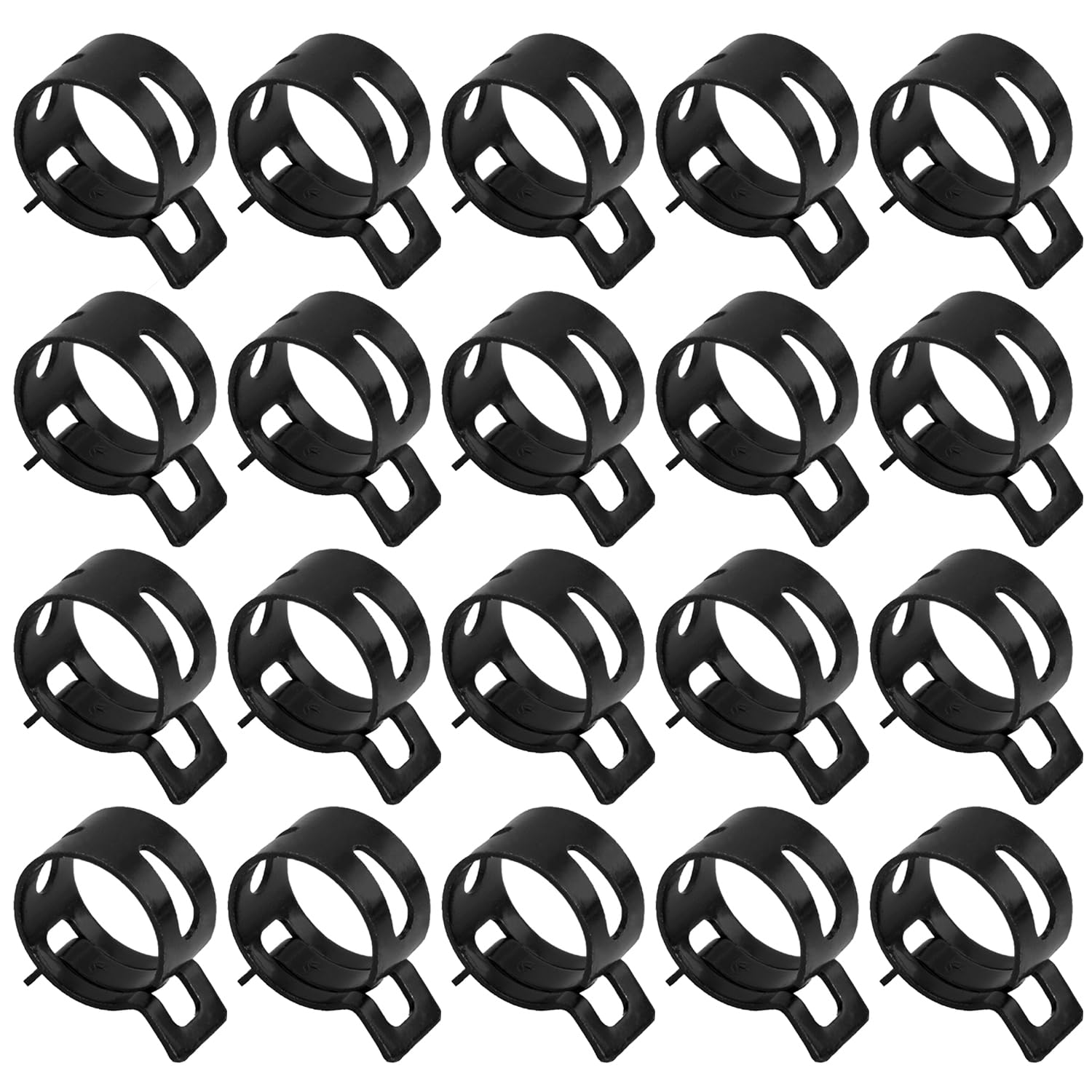 MroMax 22mm Hose Clamps 20Pcs - Fuel Line, Vacuum & Water Pipe Fastener for Automotive Use