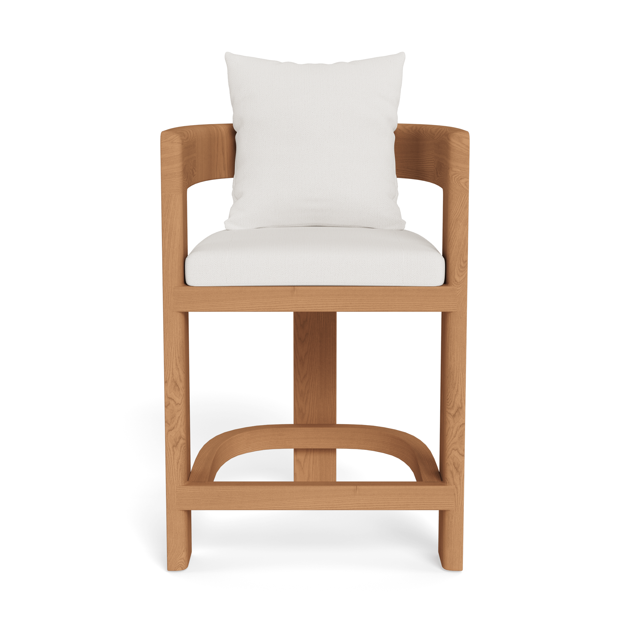 Victoria Teak Counter Stool - Solid Teak Wood Bar Stool with Back Support, 24