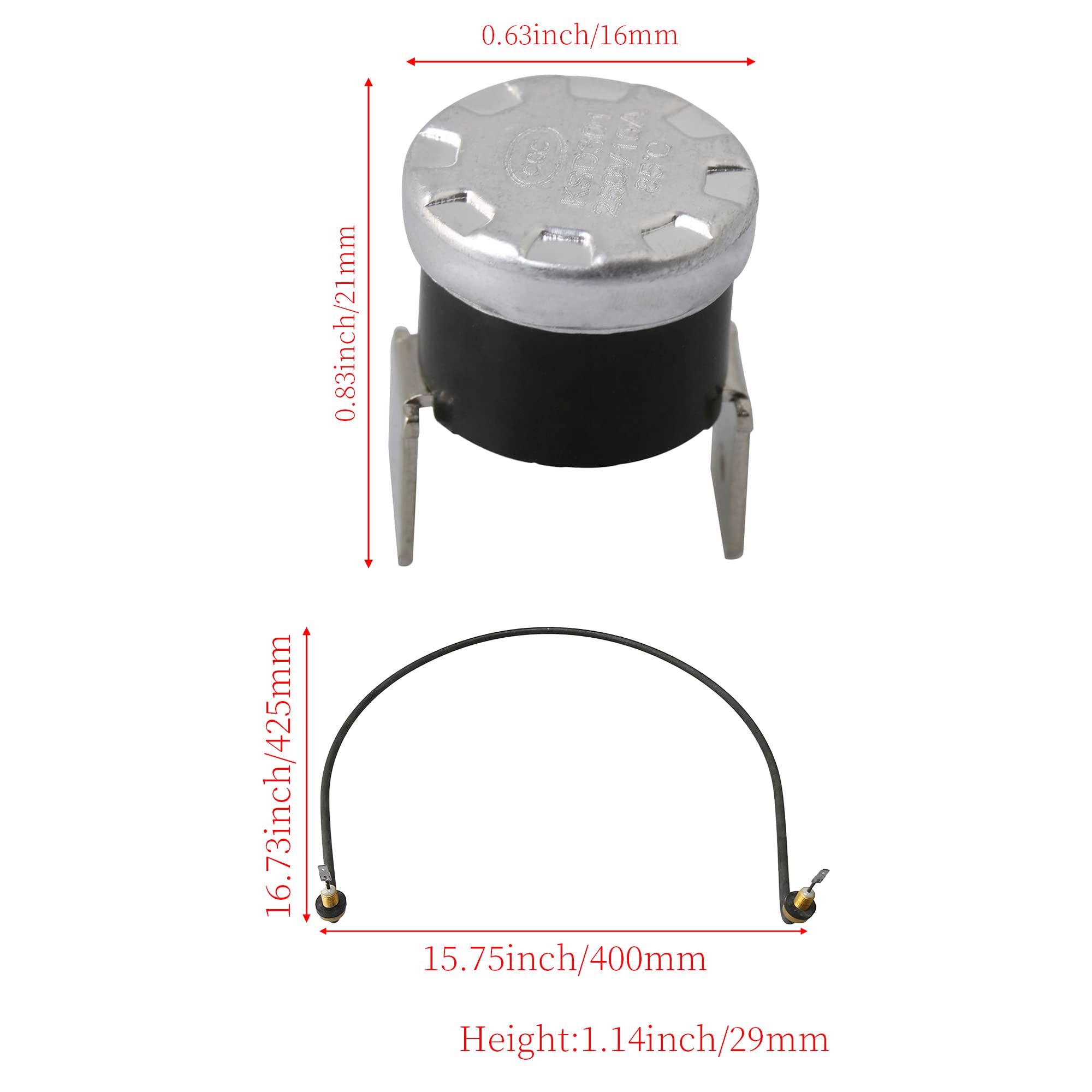 Whirlpool & Kenmore Dishwasher Heating Element & High Limit Thermostat Replacement Kit - Compatible with Multiple Models - Perfect for Quick Repairs & DIY Home Maintenance