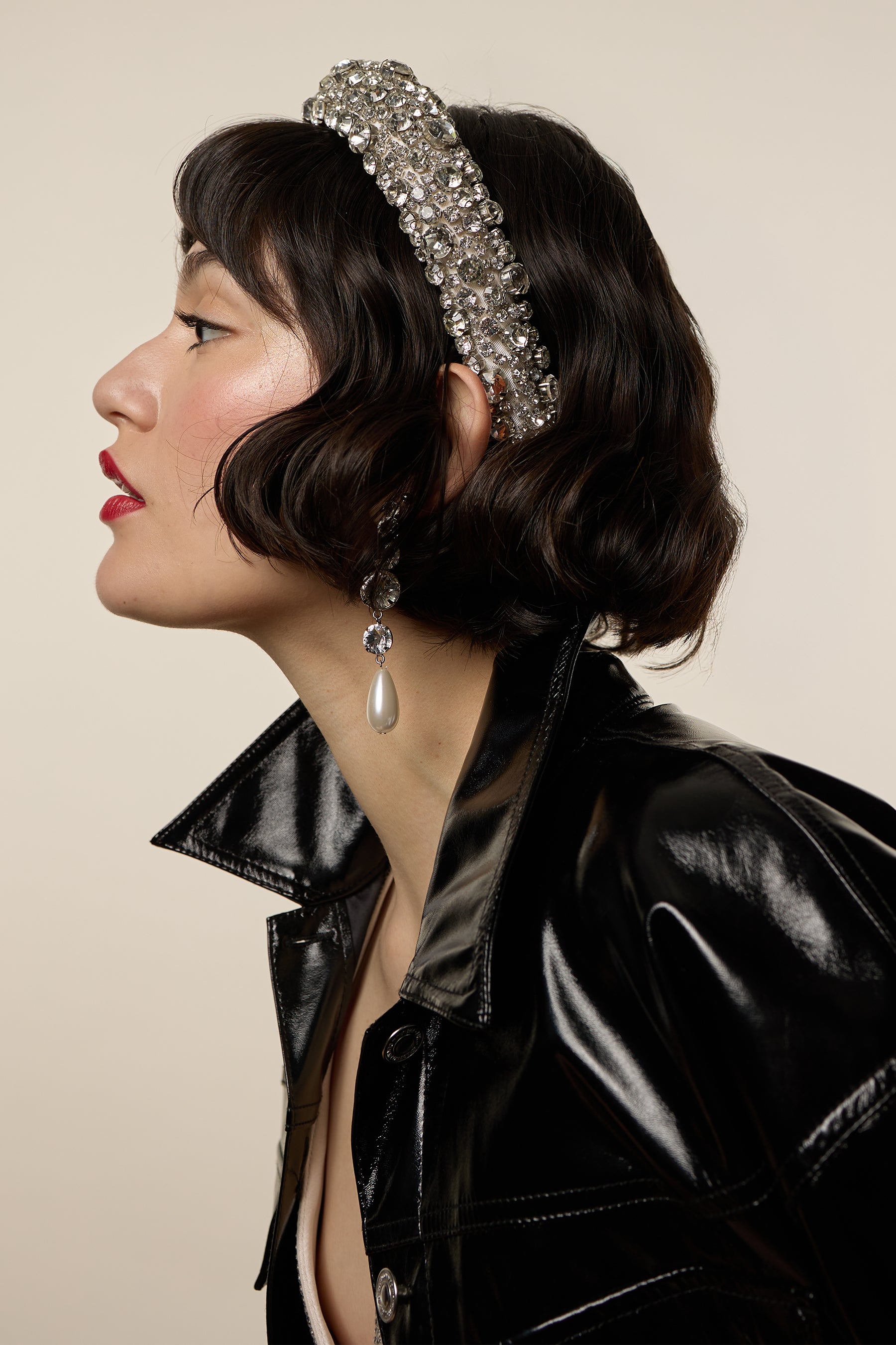 Hannah Crystal Padded Headband for Women - Elegant Rhinestone Hair Accessories for Wedding, Party & Everyday Wear