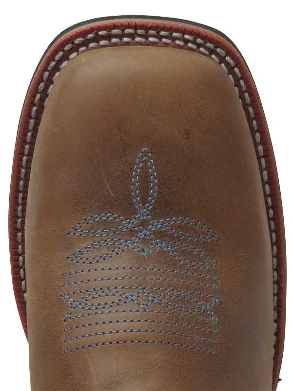 Laredo 5666 Women's Isla Square Toe Cowgirl Boots - Tan & Blue Western Boots for Country Dancing, Rodeo & Casual Wear