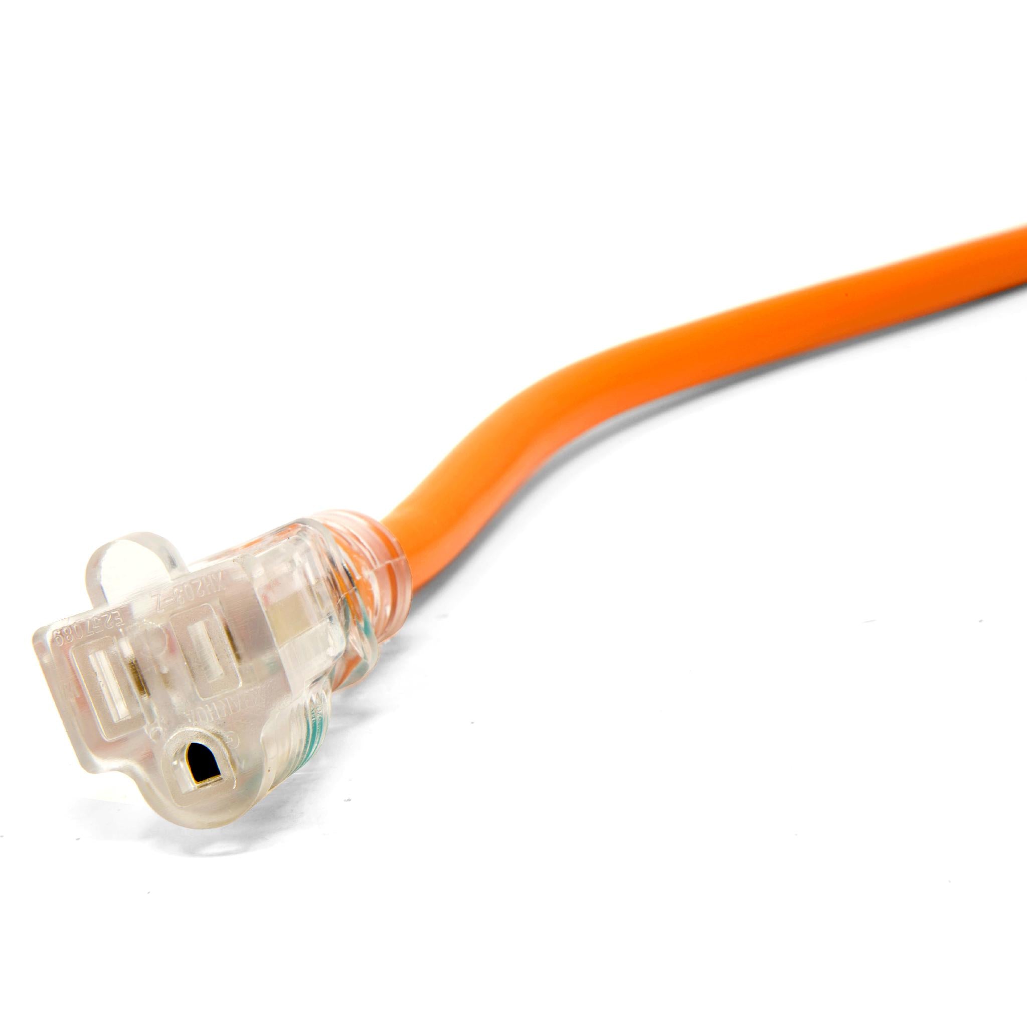 WEN PC1123 100 ft. 12 Gauge Heavy Duty SJTW Outdoor Extension Cord with Lighted NEMA 5-15R Outlet - 12/3 Wire for Power Tools, Holiday Lights & Outdoor Equipment - Perfect for Construction Sites, Christmas Decorations & Backyard Use