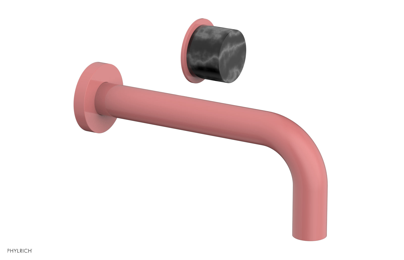 Premium Single Handle Wall Mount Lavatory Faucet - Black Marble Handle (Model 230-17) for Bathroom Sink & Powder Room Upgrade