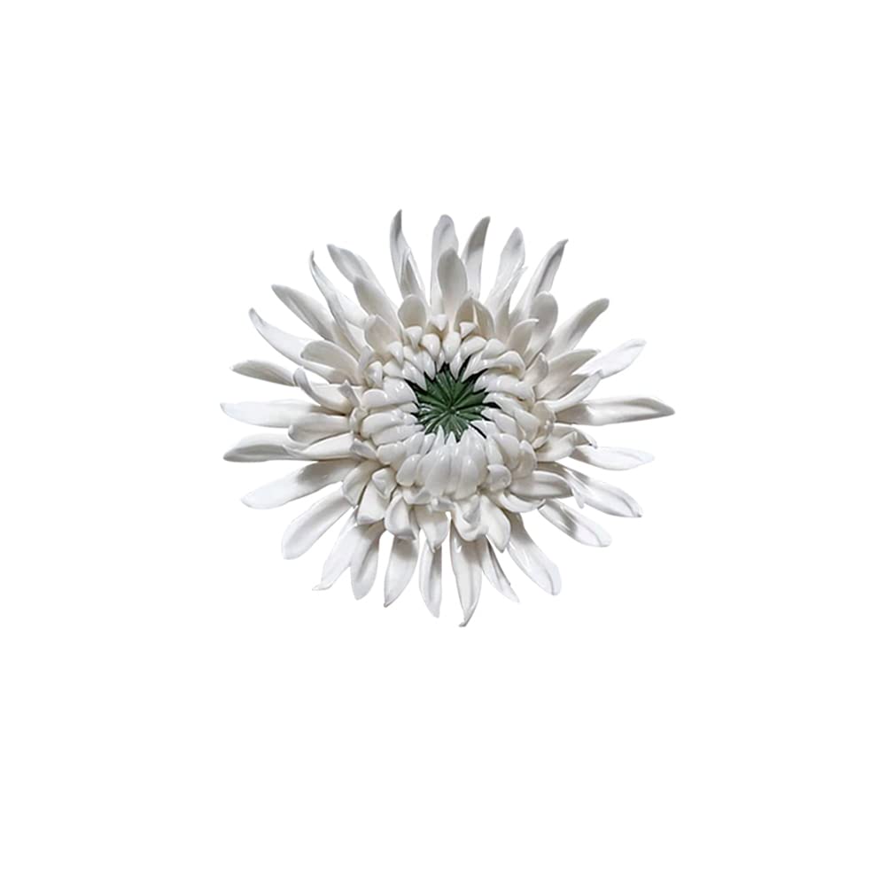 Insiswiner Handcrafted Ceramic Flower Wall Decor - Modern Boho Hanging Ornament for Living Room, Bedroom, Nursery - 3.9