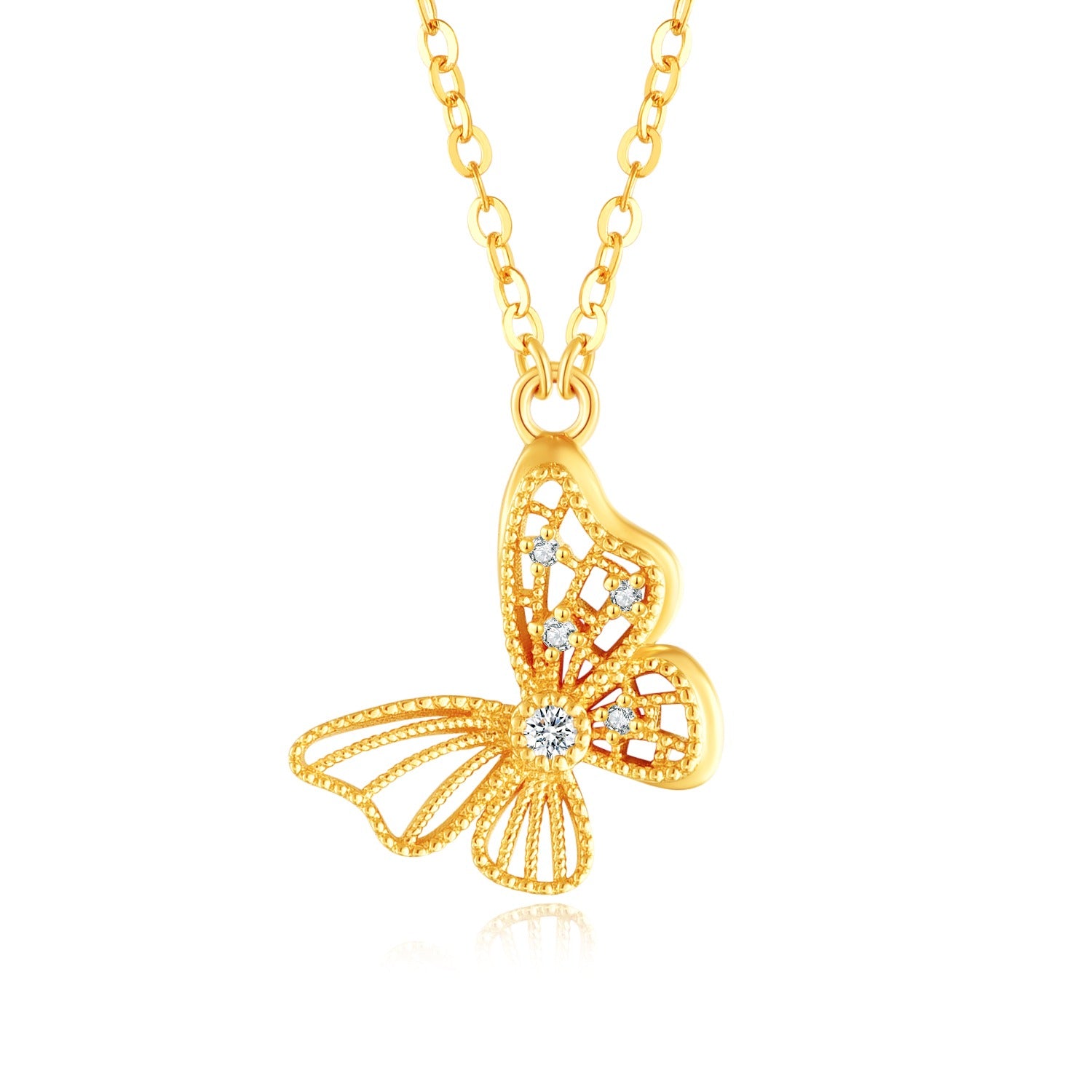 24K Gold Diamond Necklace for Women - Elegant & Luxurious Jewelry Gift for Anniversary, Wedding, or Special Occasions