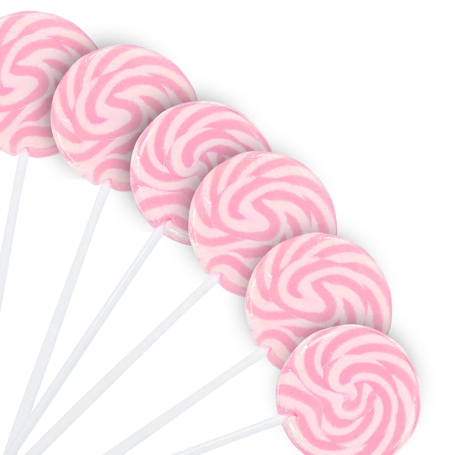 Pink Swirl Lollipops - 24 Individually Wrapped Candy Suckers - Large 2 Inch Pops - Perfect for Candy Buffets, Birthday Parties & Baby Showers