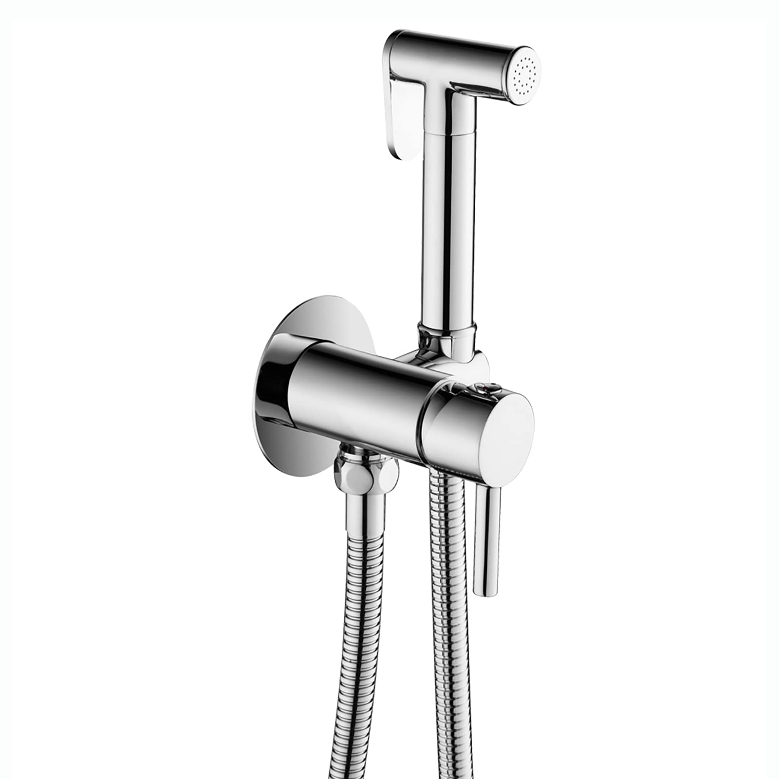 Handheld Bidet Sprayer for Toilet - Wall Mounted Brass Bidet Sprayer Kit with 150cm Shower Hose - Perfect for Cloth Diaper Cleaning & Personal Hygiene (Chrome/ Brushed Gold)