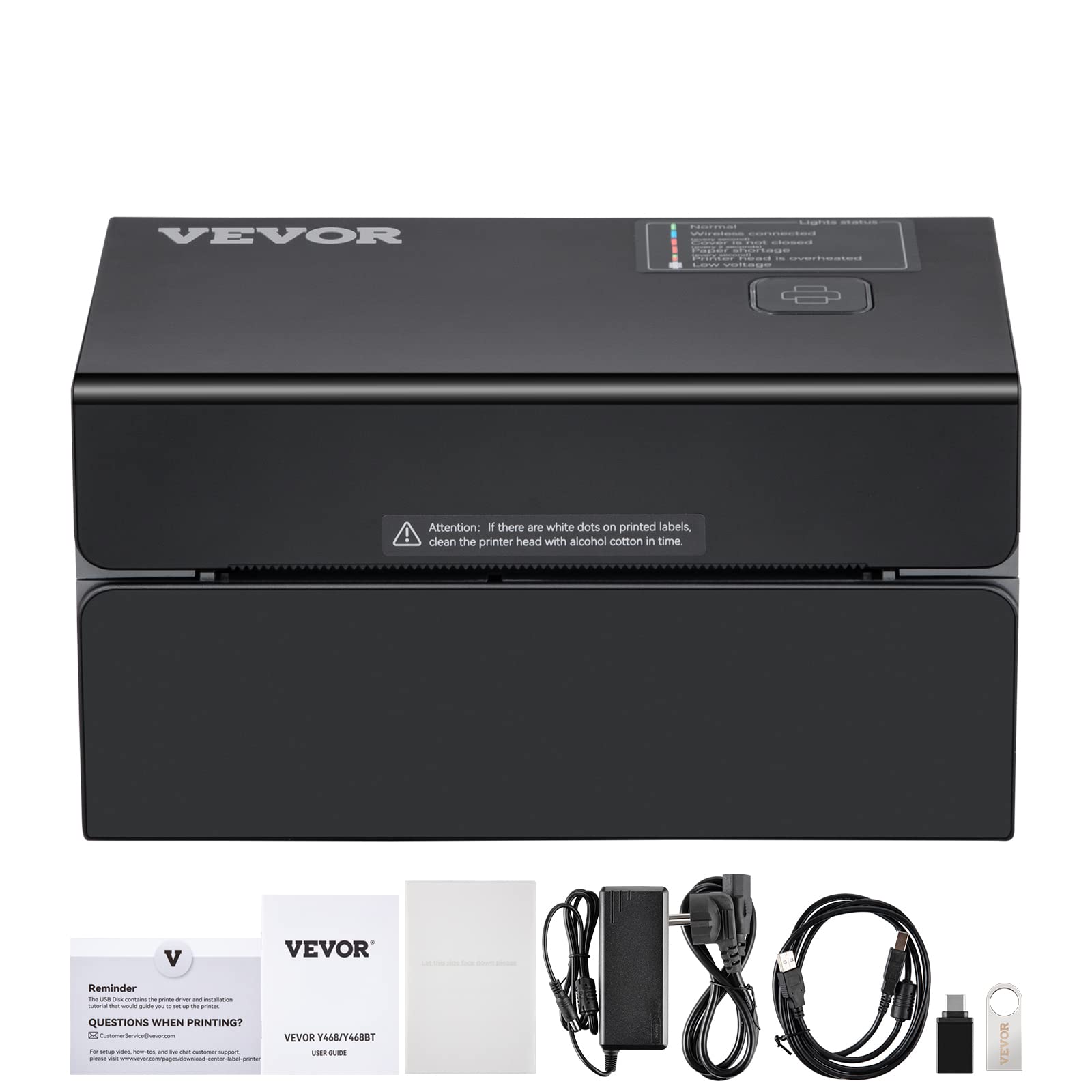 VEVOR 4x6 HD 300DPI Thermal Label Printer for Shipping & Barcodes - Auto Label Detection, USB & Wireless, Works with Windows/Mac/Linux/Chromebook - Perfect for Amazon FBA, eBay, Shopify, Etsy, USPS, UPS, FedEx - Home Office & Small Business Packaging Solution