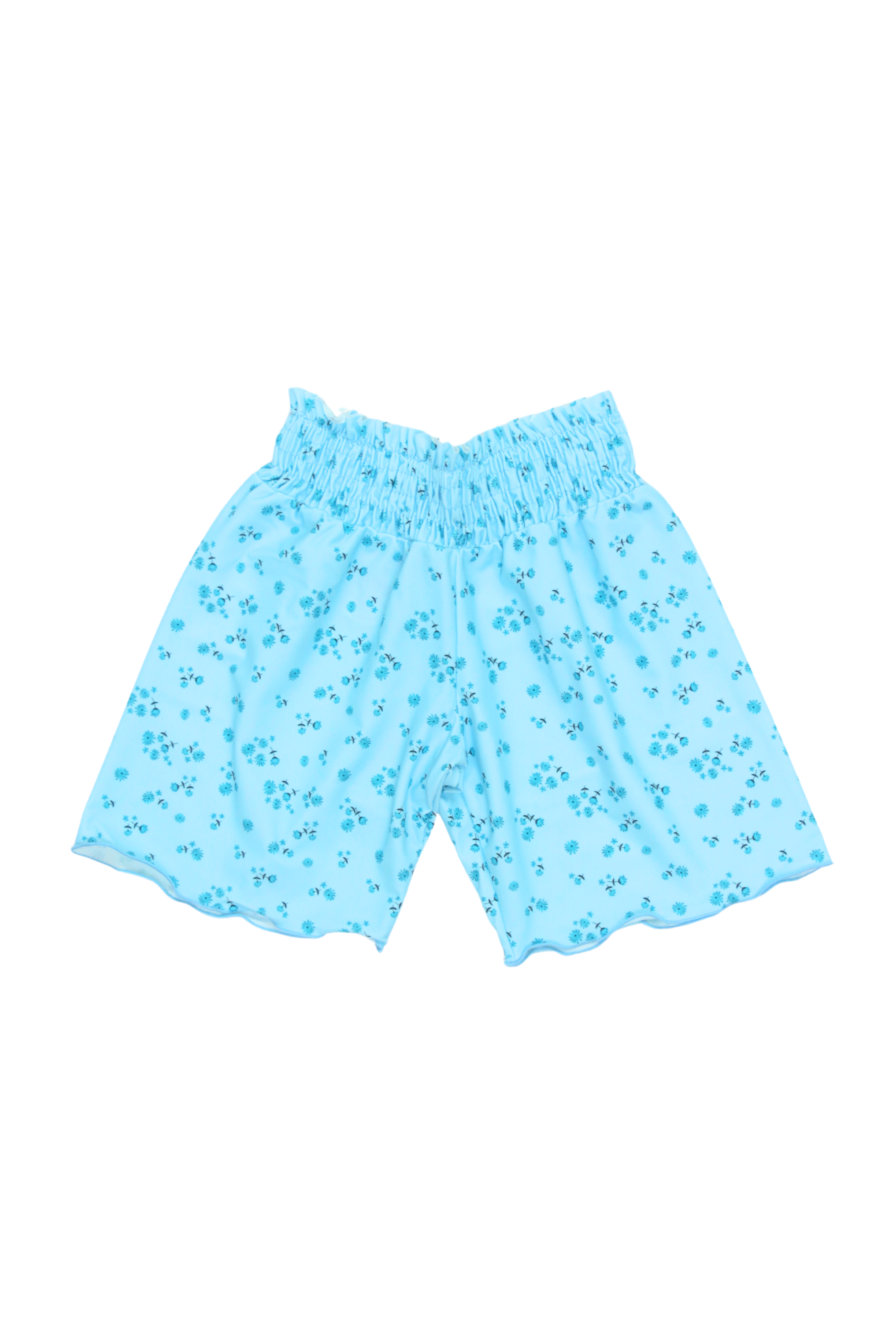 LARA Women's Blue Petal Shorts - Comfortable High Waist Casual Shorts for Summer, Yoga, Running, and Outdoor Activities
