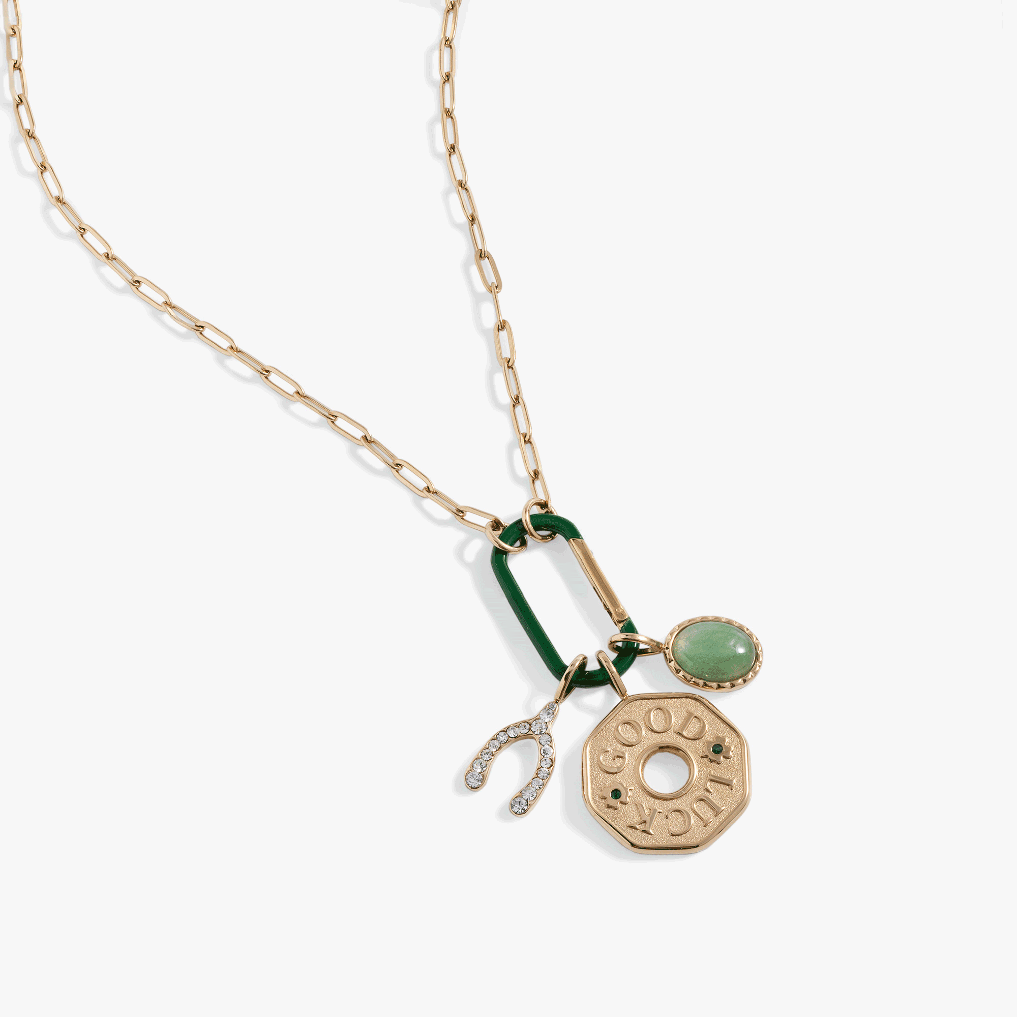 Good Luck Interchangeable Charm Necklace - Adjustable Dainty Pendant Jewelry for Women - Perfect for Gifts, Daily Wear & Special Occasions