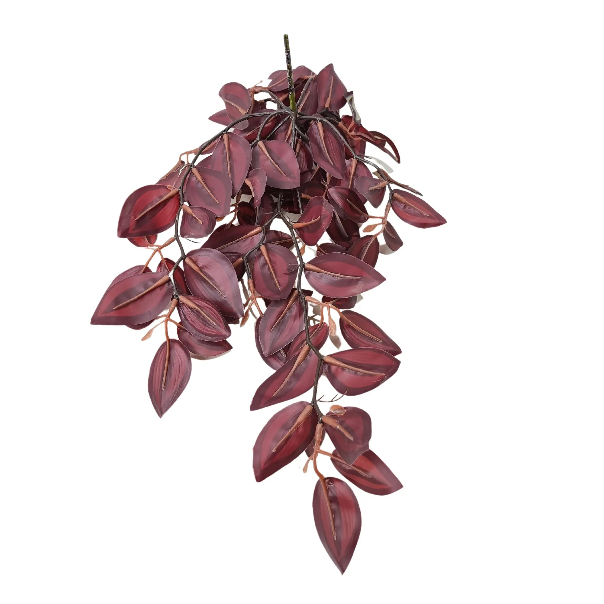 Burgundy Tradescantia Zebrina Hanging Plant - 42cm Artificial Vine for Home Decor, Office & Indoor Greenery