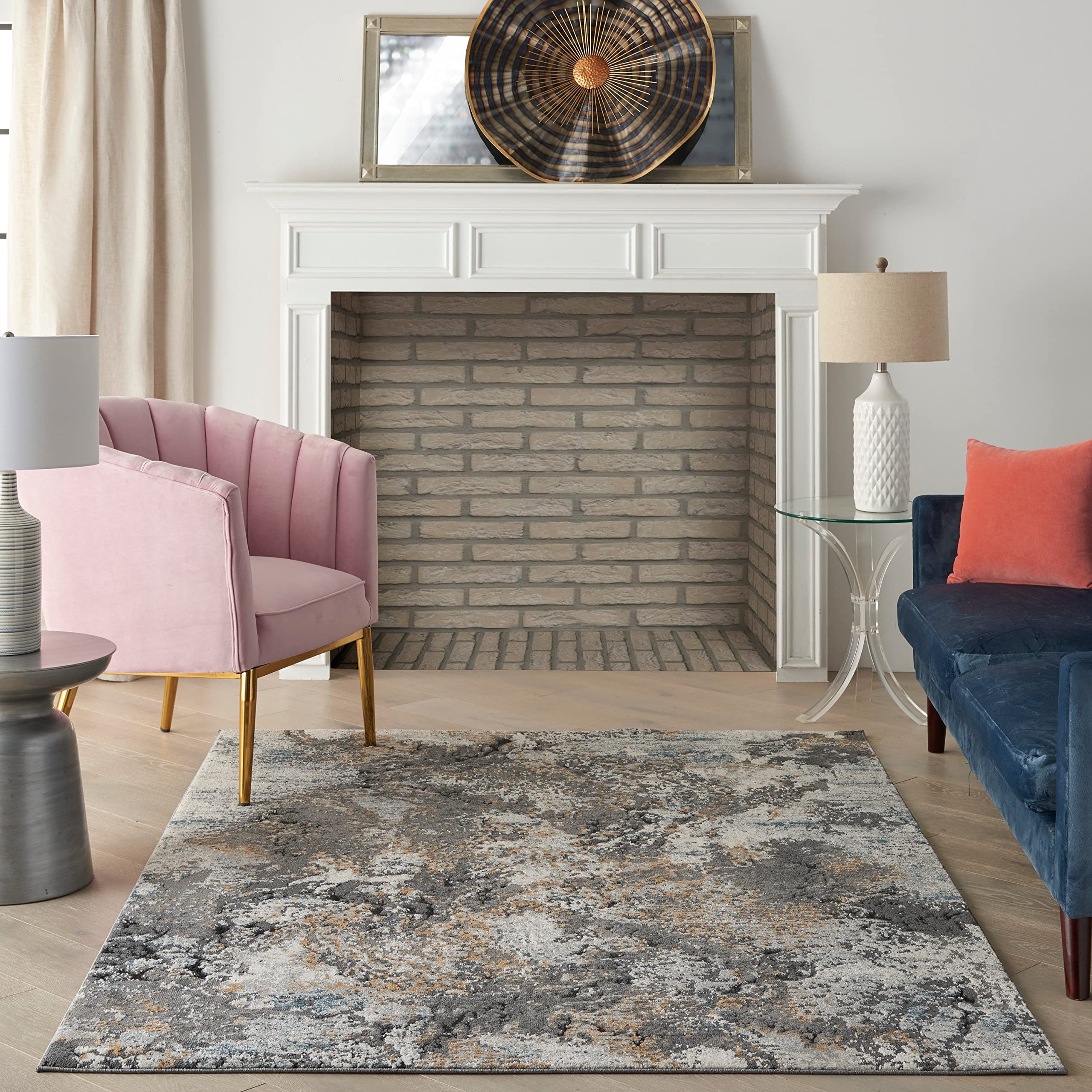 Nourison Ludlow Modern Grey/Multi 2'2