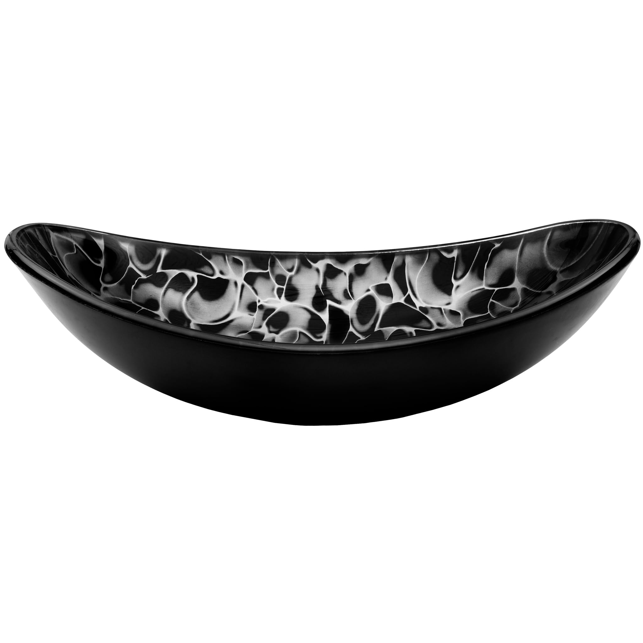 Novatto TARTARUGA Oval Glass Vessel Bathroom Sink - Modern Above Counter Bathroom Vanity Sink for Contemporary Home Decor, Perfect for Bathroom Remodeling and Luxury Spa Style Upgrades